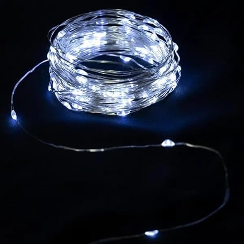 VoltShine LED Kupferdraht Lichterkette 15M 3AA Batterie Kaltweiß Ideal für Innen- und Außendekoration, schafft gemütliche Atmosphäre.
