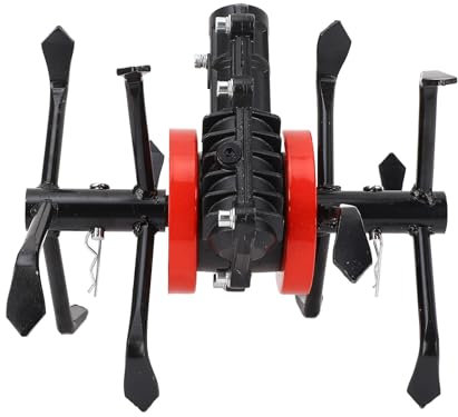 Culnflun Rueda de Herramientas para Cultivador, Rueda de Deshierbe 2 en 1, Herramienta de Cultivador Rotativo de Jardín de 6 Garras Mini Cultivador Rueda de Arado Profundo (28 mm, 9 Dientes)