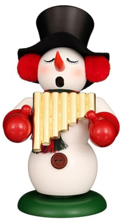 Christian Ulbricht Räuchermännchen Schneemann mit Panflöte - 24 cm