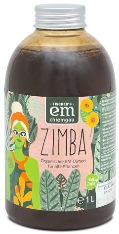 EM-Chiemgau BIO Grünpflanzendünger Zimba für Zimmerpflanzen [mit Effektive Mikroorganismen] organischer Pflanzendünger, Blumendünger, Palmendünger, Kakteendünger, Gemüsedünger flüssig (1 L)