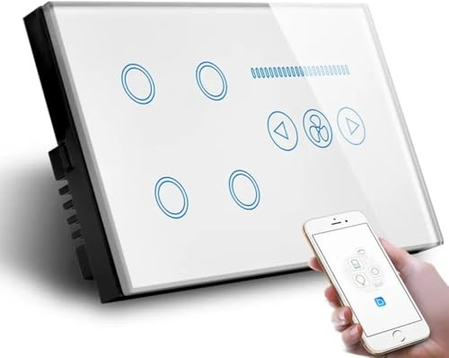 WIFI 4Gang Switch With Fan Dimmer Smart Light Switch Smart Home Products Home Automation Control System (white)