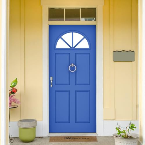 Türtapete Selbstklebend 90x200 cm Blaues Holz Türaufkleber 3D Europäischer Stil Türposter Türfolie Poster Tapete PVC Wasserfest für Schlafzimmer Wohnzimmer Tür A-5239
