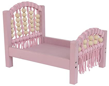 Lettino per bambole in legno per neonati, accessori per fotografia, set fotografico per neonati