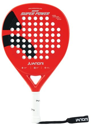 ianoni Padel Racket Carbon Fiber+ 3D Surface with EVA Memory Flex Foam Core -Super Power-red
