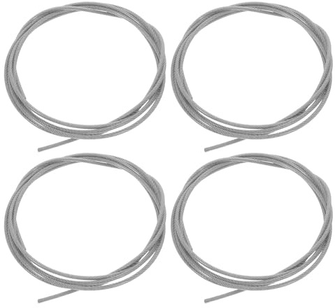 HEMOTON 4 Stück Basketballnetz Ersatz Einfädelschnur 1,8m Robuste Netzschnur aus Stahl mit Aluminiumklemme Wetterfest für Standard Basketballkörbe Innen Außen