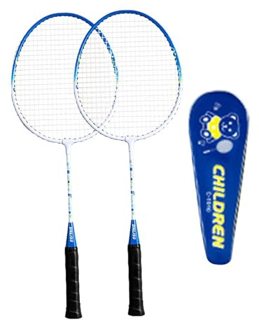 ICDKOYK Dubbelracketar i legering för barn, badmintonracketar, lätta, hållbara badmintonracketar för spel, lättaste spel, förälder, barn