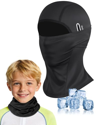 wojonifuiliy Kinder Sturmhaube Sommer, Balaclava Atmungsaktiv Kühlend UV Schutz, Elastisch Gesichtsmaske für Jungen Mädchen 4-12 Jahre, Fahrrad Outdoor Unter Helm