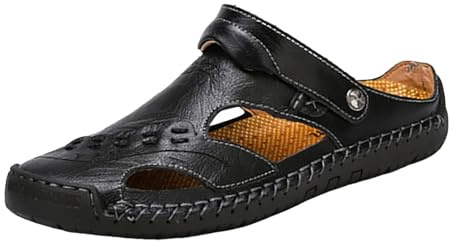 Sandales pour homme - Sandales d'extérieur - Mules sportives - Sandales de trekking - Sandales de randonnée - Chaussures pieds nus - Chaussures de plage respirantes - Sandales en cuir - Sandales d'été