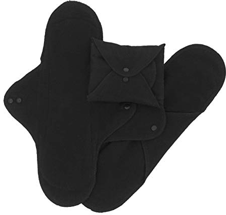 IMSEVIMSE Hygiene-Kits, Nachtkompresse, schwarz, Bio-Baumwolle, 3 Einheiten