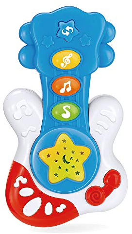 WEofferwhatYOUwant Baby Guitar – Musical Toy with Songs, Sound Effects & Projector Lights | 3 Play Modes for Sensory Learning | Soft Volume & Travel Friendly | Batteries Included | Ages 6+ Months