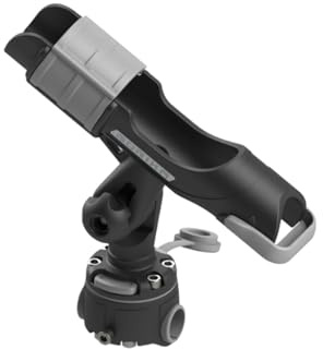 Fasten Set Rutenhalter Halterung [Rohr Basis] (Ø 22/25 mm) für Boote mit Reling, Farbe:schwarz