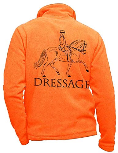 Reitjacke aus Fleece, orange mit Pferd, Größe 4XL