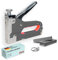 RIKAMA® Cucitrice professionale con graffette per legno, tessuto, mobili e tappezzeria, kit di 200 graffette per uso domestico e commerciale