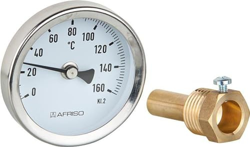 Thermometre a aiguilles bimetal solaire BiTh 63 0/160°C 45 mm 1/2 AX Kl. 2 noir