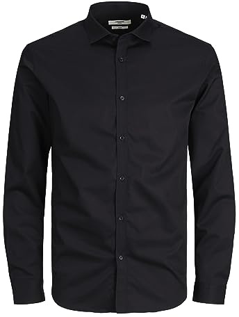 JACK & JONES Mens Crdiff Long Sleeve Shirt Black M