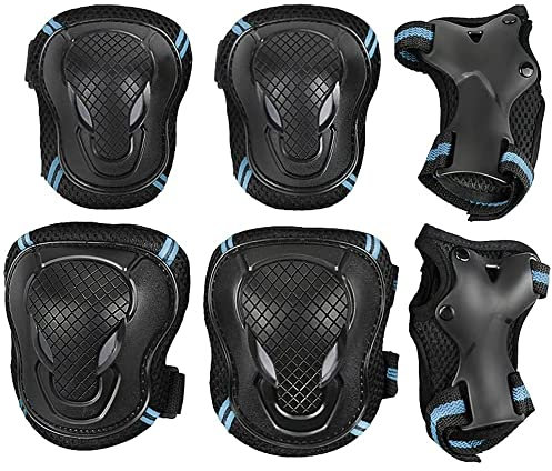 CENPEK Juego de Equipo de protección, Juego de Coderas de Rodilla 6 en 1 para Adultos, Juego de Protectores de muñeca, Juego de Almohadillas de Seguridad Ajustables para monopatín,Patinaje y Rodillo