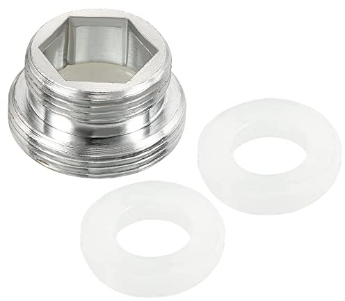 PATIKIL M22*1.0 Male to M18*1.0 Male Thread Faucet Adapter, Chromed Aerator Straight Connector for Garden Hose Water Filter Pipe, Silver