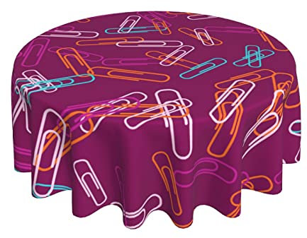 Manteles Clips De Papel Antimanchas Mantel De Hule Estampado Mantel Cocina 152Cm para Fiesta Mesa Comedor