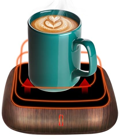 MQFORU Tassenwärmer,Elektrischer Kaffeewärmer mit 3 Temperaturein Bis Zu 75℃, 6H Automatische Abschaltungf Wachskerzenwärmer für Kaffee, Tee, Kerzenwachs