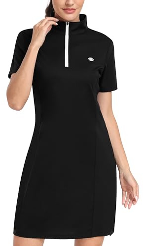 MoFiz Abito da golf da donna Polo Sportivo Manica Corta Quick Dry Casual Workwear Button