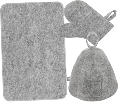 COLLBATH Sauna Zubehör Set Mit Filz Hut Und Handschuh Für Herren Und Damen Zum Schutz Der Haare Und Hände Sauna Bad