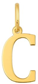 Rodium – Buchstabenanhänger C aus 585er Gelbgold – 14-Karat-Initialen-Anhänger für Halskette oder Armband – Geschenk für Frauen – hergestellt in Italien