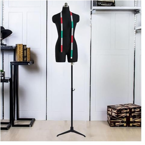 schneiderpuppe Schneiderpuppe Damenbüste Zum Nähen Von Kleidung, Antistatische Baumwolle 360°drehbar Schaufensterpuppe Mit Stativständer Aus Metall Für Bekleidung Display for Clothing Shop Dresses(Bla