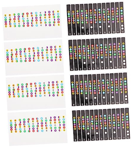 SHOWERORO 8 Stück Gitarrenhals Griffbrett Note Aufkleber aus Pvc mit Release Paper Erleichtern das Lernen für Anfänger zum Gitarre Lernen und Üben