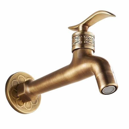 SXWYLZ Robinet de Jardin Mural Robinet Mural Extérieur Long Robinet D'Eau Froide Robinet Jardin Vintage Robinet Evier Exterieur de Jardin pour Exterieur Jardin Terrasse