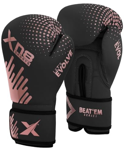 Xn8 Sports Guantoni da boxe per allenamento sparring, MMA, combattimento, muay thai, guanti in pelle lamina per kickboxing per uomini e donne, arti marziali, allenamento, 10 oz, 12 oz, 14 oz, 453 ml