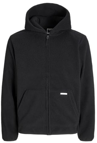 JACK & JONES Jcogrid - Sudadera con Capucha para Hombre, Negro, M
