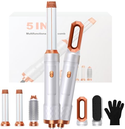 Brosse Soufflante 5 en 1 Airbrush 5 en 1, Seche Cheveux 5 en 1 Air Styler 5 en 1 Avec Seche Cheveux Boucleur, Brosse Souflante, Sèche Cheveux, Air Brush 5 en 1