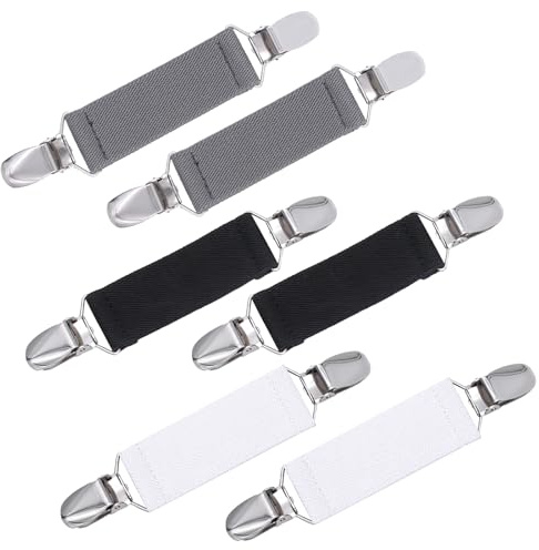 6 Stück Pullover Clips Elastisch, Sweater Cardigan Clips, Cardigan Clip, Clips für Kleidung, Cardigan HosenträGer, Ausschnitt Verkleinern Clip, Flex Clip Kleidung für Pullover Kleider Hemden Jacken