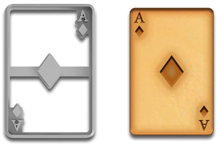 Poker Card Cookie Cutter - Ace of Diamonds Design (4x2.6), Casino & Poker Night Baking Tool