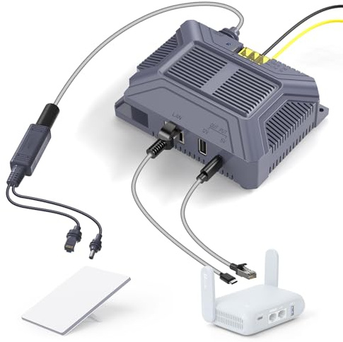 EDUP® 150W PoE Injektor & 12V Adapter für Starlink Mini | Gigabit RJ45 Ethernet, Wetterfestes Zubehör, DC 9-36V auf 48V 3A Stromversorgung, Absolut Robustes Hochgeschwindigkeits Kabel