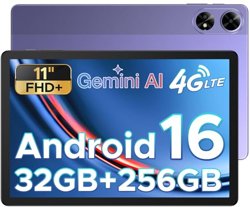 Tab G6+ Android 16 Tablet AI Android Tablets 11 inch Tablets with Sim Card Slot FHD+ 90hz 32GB RAM+256GB ROM/2 TB 8000mAh T7280|Widevine L1|5G WIFI|Bluetooth 5|GPS Tablet Android - Purple