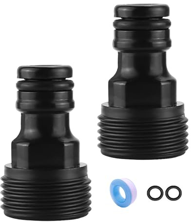 iguTrail Kit adaptateur de tuyau d'arrosage, 19 mm, raccord fileté noir, avec joints d'étanchéité, raccord de tuyau universel pour robinets