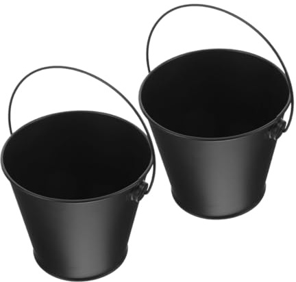 Homoyoyo 2 pezzi Secchio per Olio Barbecue in Ferro Secchiello per Grasso da Grill Compatto e Resistente Accessorio Barbecue Outdoor per Raccogliere Liquidi e Mantenere Pulita la Graticola