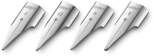 LAMY Federn Profi Schreib Set | Für alle gängigen LAMY Füllfederhalter Modelle | Safari, Al-Star etc. (Feder Set, F, B, M, EF | silber)