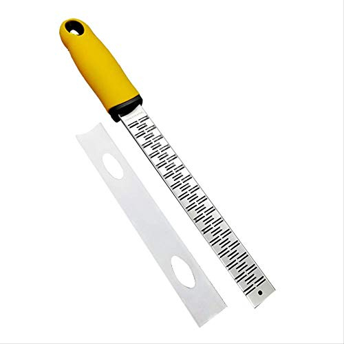 Premium Grattugia Zester Citrus Cucina Parmigiano Grattura di Limone Salsa Noce Moscata Grattugia Grattugia Glirgher Macchie Taglienti S Lama in Acciaio Giallo Clearsafe 32,5 X 3,5 Cm con Setole
