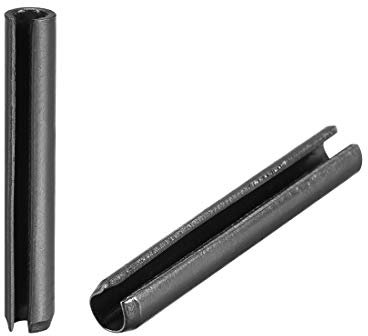 sourcing map Slotted Spring Pin - 5mm x 35mm Plain Finish 65Mn Roll Assortment Kit for Small Machine Projects 30Pcs