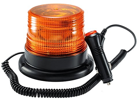 Antom Gyrophare Orange LED, phare d’avertissement clignotant magnétique pour véhicule avec prise allume-cigare 12V-80V