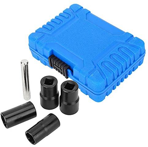 Schraubenschlüssel-Satz, 5Pcs Lock Lug Nut Remover Twist Socket Set Locking Wheel Nut Bolt Stud Extractors Removers Radmuttern-Entferner Auszieherwerkzeug 17-22mm Nuss