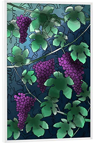 artboxONE Poster mit weißem Rahmen 90x60 cm Natur Lila Wein - Bild weinreben abstrakt Botanical