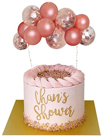 Morofme Roségoldene Kuchenbällchen Kuchendekoration 10 Stück 5in, Roségold Konfetti Kuchenbällchen Tortendeko Ball-Kuchendekorationen für Mädchen Geburtstag Brautparty Hochzeits