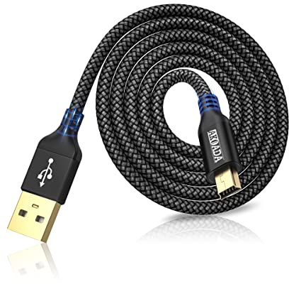 Mini USB 2.0 to Mini B Cable - 3M Braided Data & Charging Cable Compatible with PS3 Controller, Garmin GPS, Blue Yeti, Hero 3/4, Dash Cam, Nikon, Canon(Black, 3m)