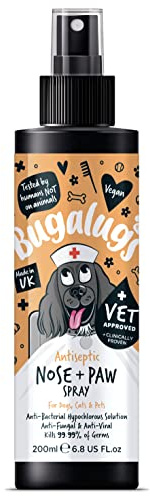 BUGALUGS Nose & Paw Dog Antiseptic spray 200ml – Antibacterial, Antifungal for Dogs, Cats & Pets -for Dry Paws, Cracked Skin use alongside our dog paw balm & dog nose balm (Antiseptic Spray 200ml)