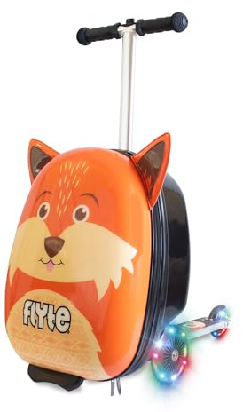 Valise Scooter Pliante Flyte pour Enfants, Coque Rigide, à roulettes, 2 en 1, 18 Pouces, capacité de 25 litres, Frazer Le Renard