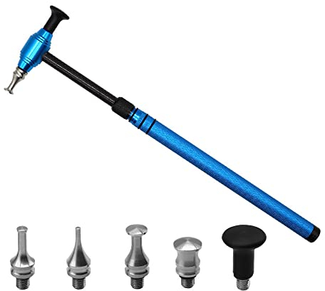 Sunydog Herramienta de reparación de abolladuras de coche, martillo telescópico de aleación de aluminio con 5 cabezales de descarga, juego de herramientas de eliminación de abolladuras sin pintura