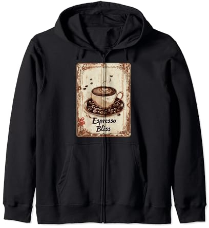 Espresso Bliss Tasse à café rétro Barista Aquarelle Sweat à Capuche